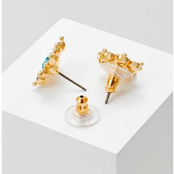 Swarovski “Lucky Goddess” Blue Crystal Stud Earrings - Picture 10 of 12